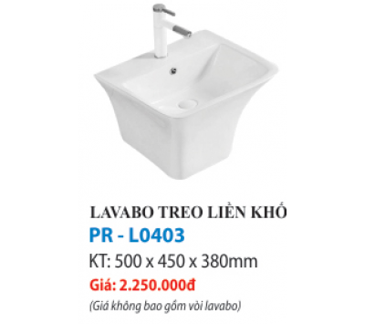 LAVABO TREO LIỀN KHỐI PR-L0403