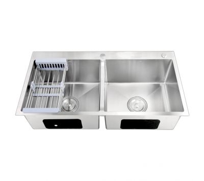 CHẬU RỬA CHÉN INOX SUS 304 KHÔNG SƠN CAO CẤP PR-9048(304)