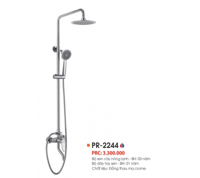 BỘ SEN CÂY NÓNG LẠNH ĐỒNG THAU MẠ CROME PR-2244