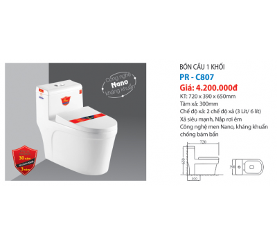 BỘ BÀN CẦU  KHỐI PR-C807
