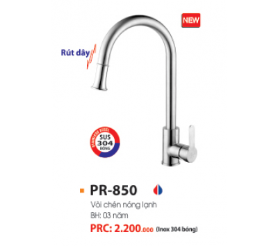 VÒI RỬA CHÉN NÓNG LẠNH INOX 304 BÓNG PR-850